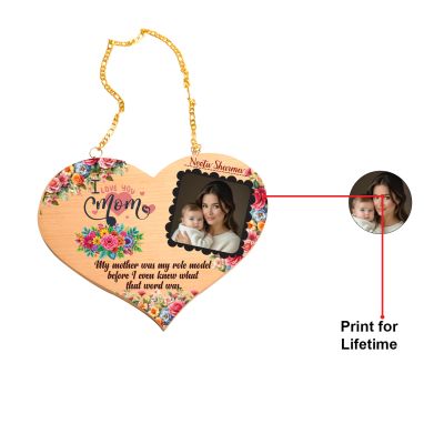 Personalized Heart-Shaped Wooden Hanging Photo Frame for Mom  Birthday Gift For Mom  Mother Day Gift From Daughter  New Mom Gift  Home Decor